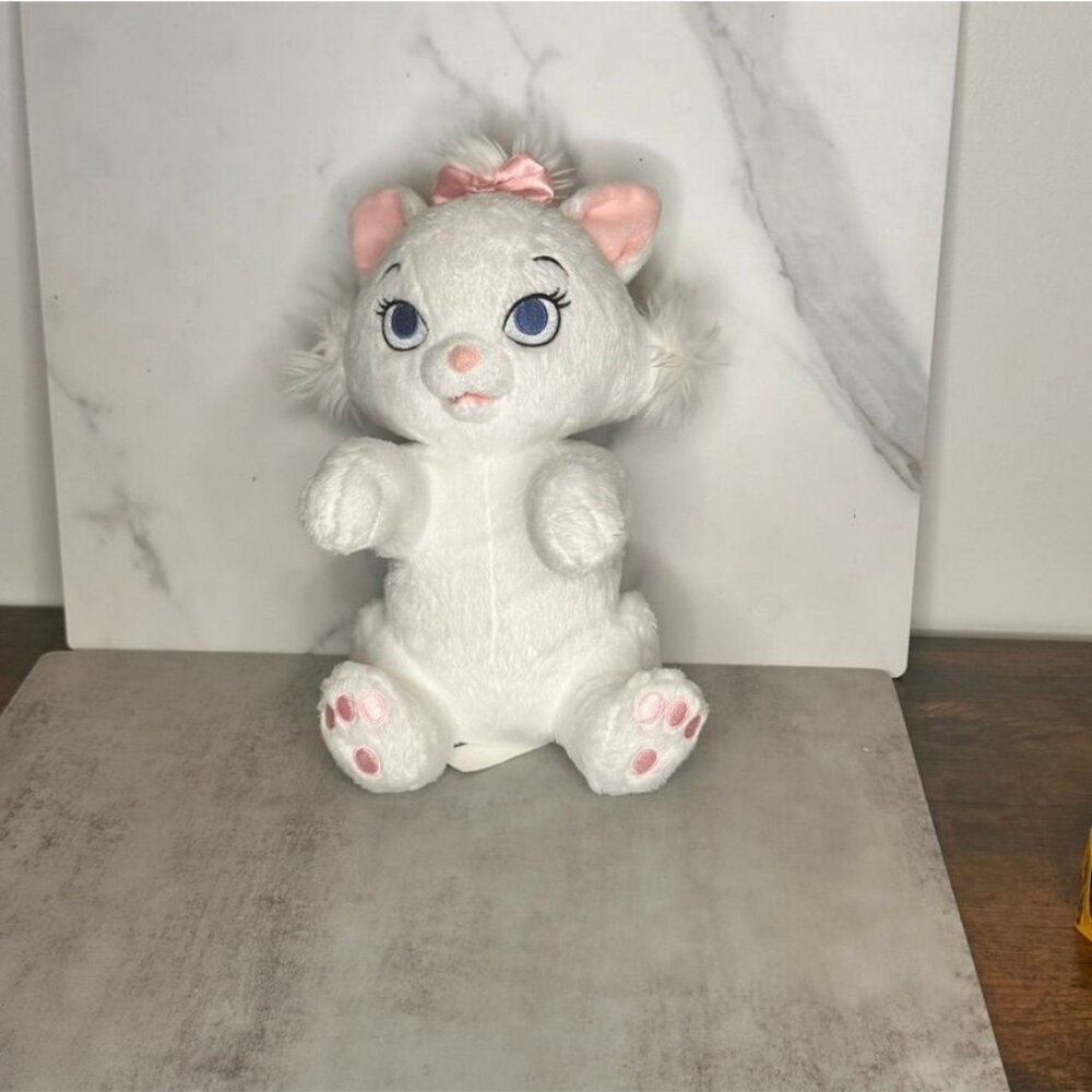 Disney Parks Marie Aristocats Plush Toy 8" White & Pink Baby Stuffed Animal - Picture 12 of 16